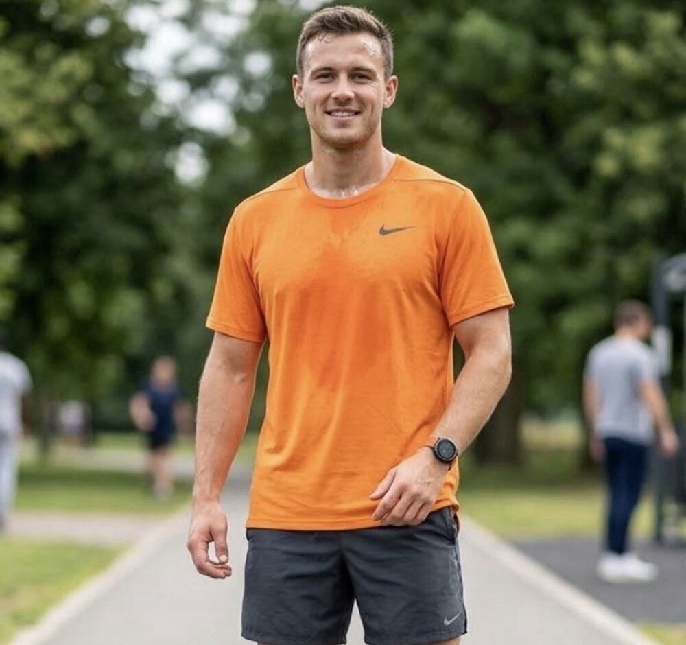 Nike Dri-FIT T-Shirt Mens 4XL Orange Short Sleeve Athletic Workout Gym Swoosh